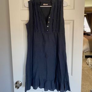 Navy blue linen dress Sz S
